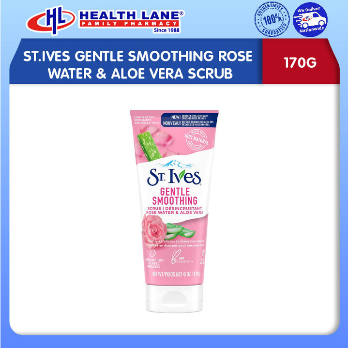 ST.IVES GENTLE SMOOTHING ROSE WATER & ALOE VERA SCRUB 170G